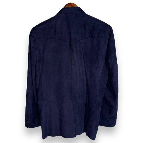 Circle S Navy Sueded Western Cowboy Sportcoat 42R - Picture 10 of 11